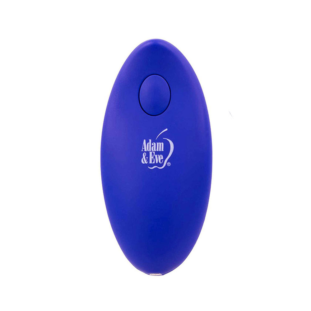 Adam & Eve ROCKIN RABBIT 2.0 -  USB Rechargeable Vibrating Cock Ring with Wireless Remote in blue color.