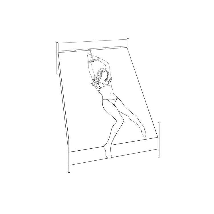 Adam & Eve BONDAGE ROPE - 4.5 metre (15 feet) - Bondage Rope - 4.5 metre Length illustration of bondage play on bed.