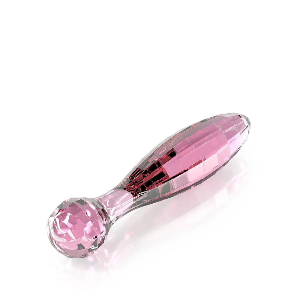 JimmyJane Dillenia Vetro - Glass 16.3 cm Dildo in a beautiful pink color, showcasing its elegant design and craftsmanship.