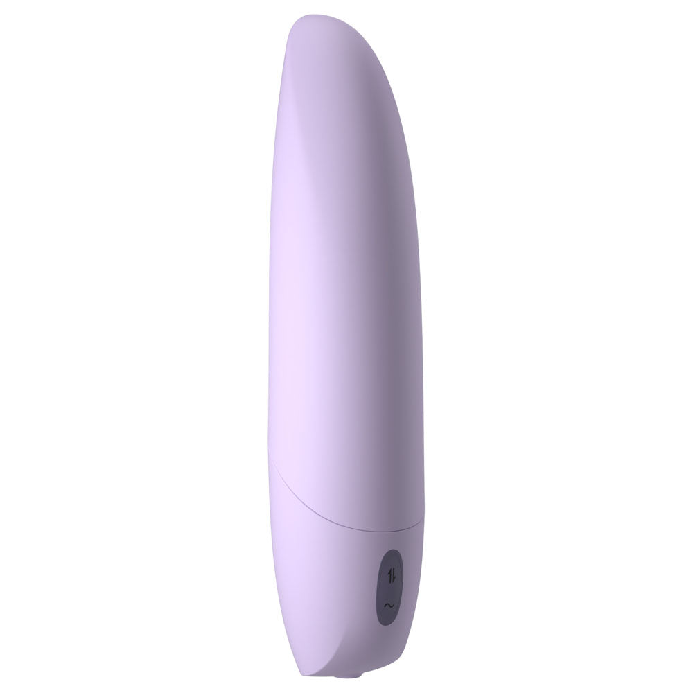 JimmyJane Hello Bang - 27 cm USB Rechargeable Warming & Thrusting Vibrator in soft purple design.