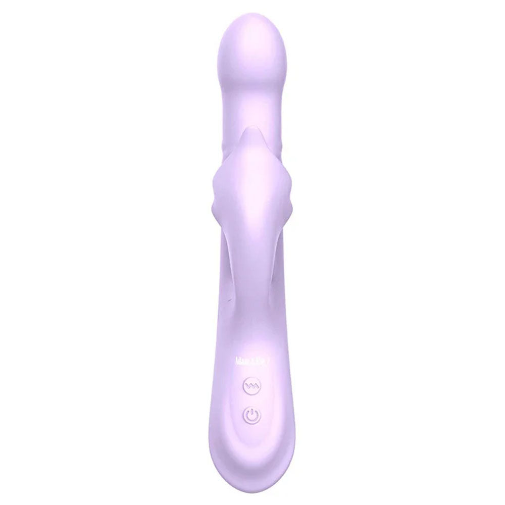Adam & Eve EVES THROBBER - Lilac 25.4 cm USB Rechargeable Pulsating Rabbit Vibrator top view.