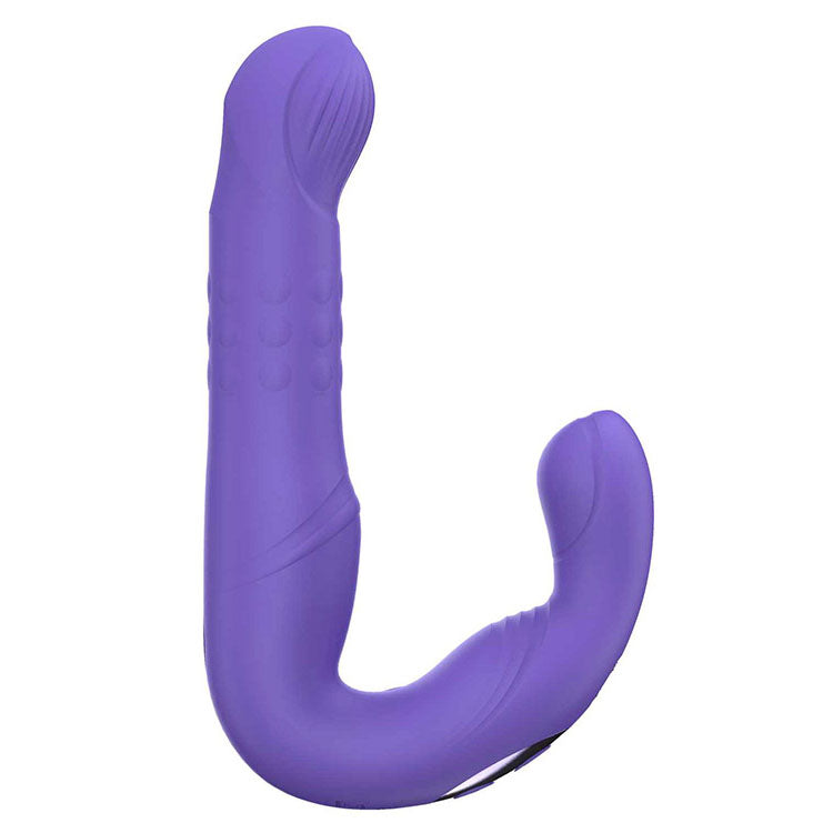 Adam & Eve P-SPOT MILKER -  USB Rechargeable Curling & Pulsating Prostate Massager in vibrant purple.