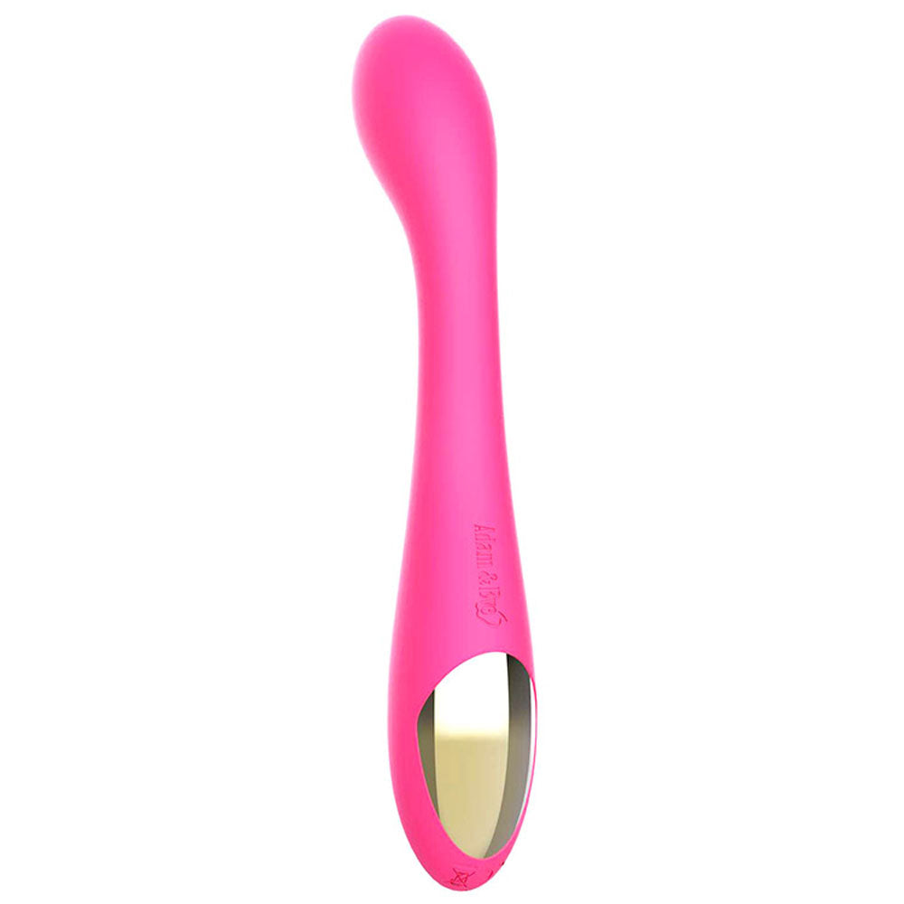 Adam & Eve SVELTE SLIM -  19 cm USB Rechargeable Vibrator in pink with sleek design for intimate essentials for her.