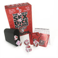 Image of The Best Sex Dice Game Ever! with dice and cards for playing a couples sex dice game.