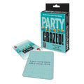 Party Crazed - Drinking Card Game packaging featuring playing cards with fun drinking challenges.