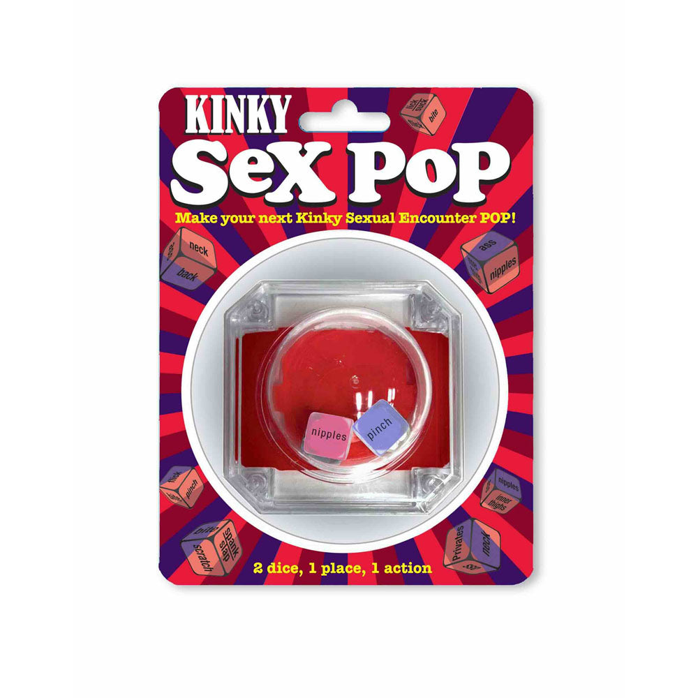 Kinky Sex Pop - Popping Dice Game packaging featuring dice for fun intimate play.