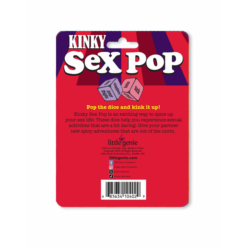 Kinky Sex Pop - Popping Dice Game packaging showcasing the dice for exciting sexual adventures.