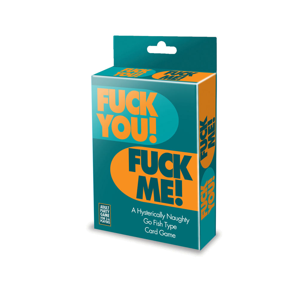 F*ck You, F*ck Me - Party Card Game packaging showcasing a hilariously naughty Go Fish type game.