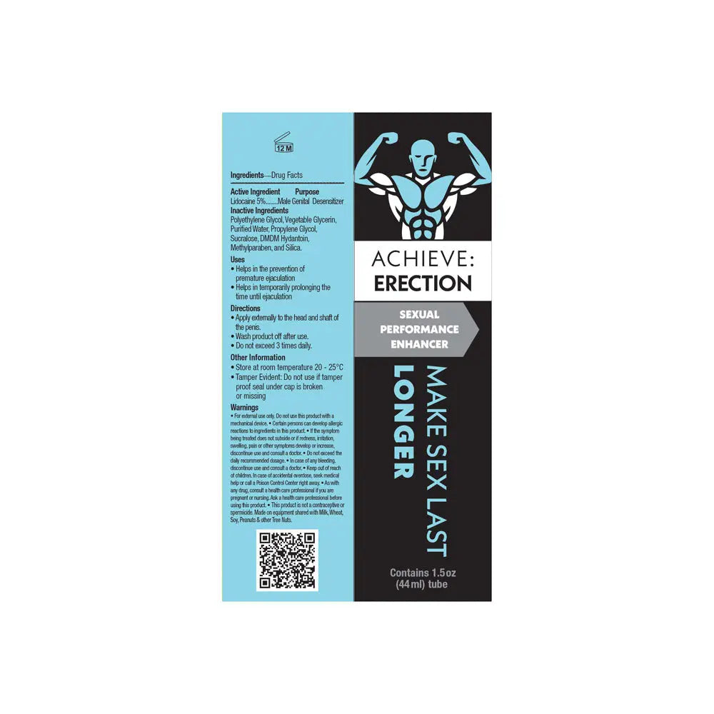 Achieve: Erection - Sexual Performance Enhancer for Men - 44 ml Tube Little Genie Discreet Intimate Essentials.