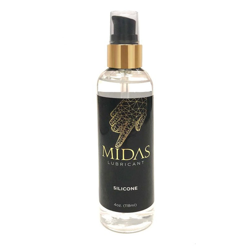 Midas Silicone Lubricant - 118 ml - Silicone Lubricant - 118 ml in a clear bottle with black label and gold pump