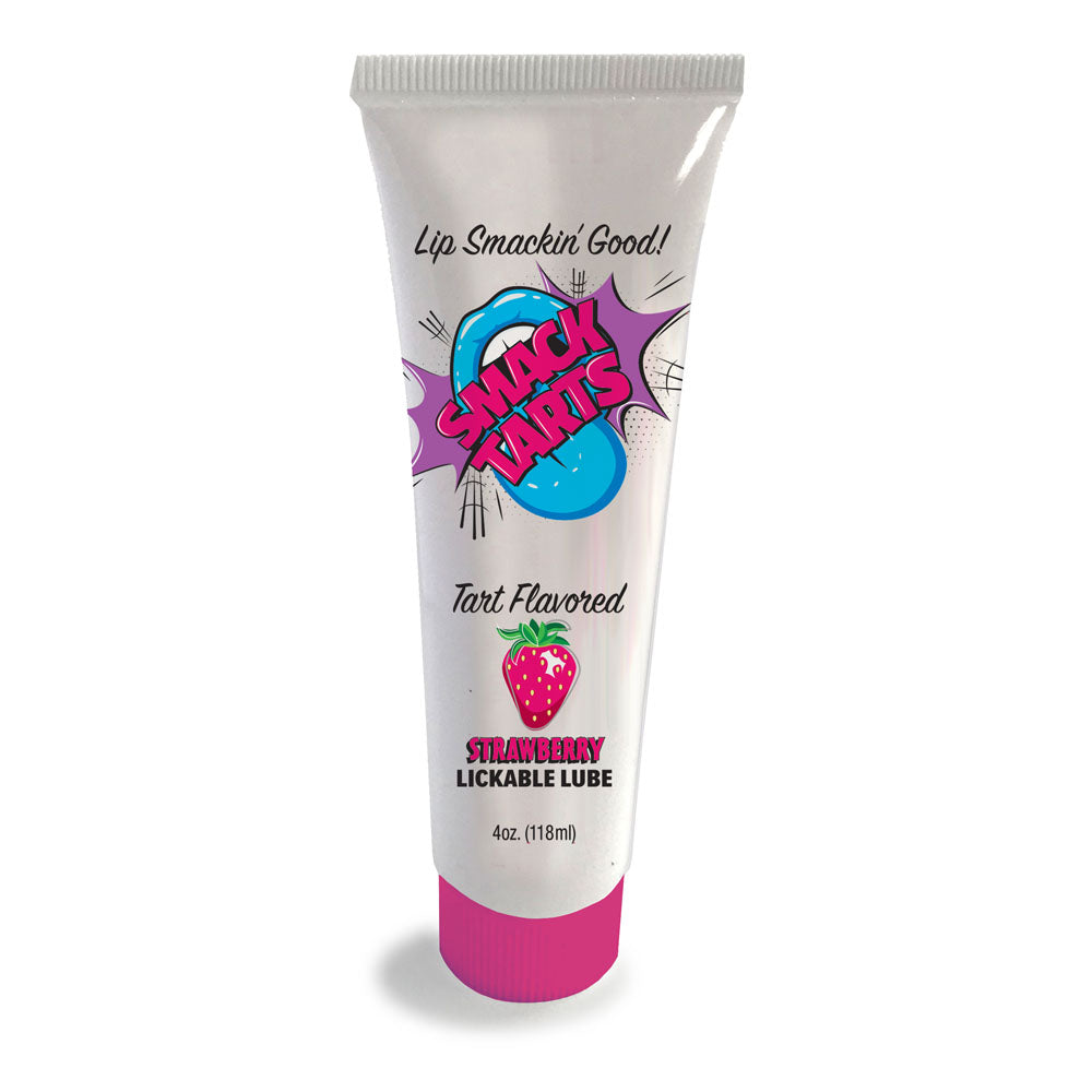 Smack Tarts - Sour Strawberry - Sour Strawberry Flavoured Lubricant - 120 ml Tube in a colorful packaging