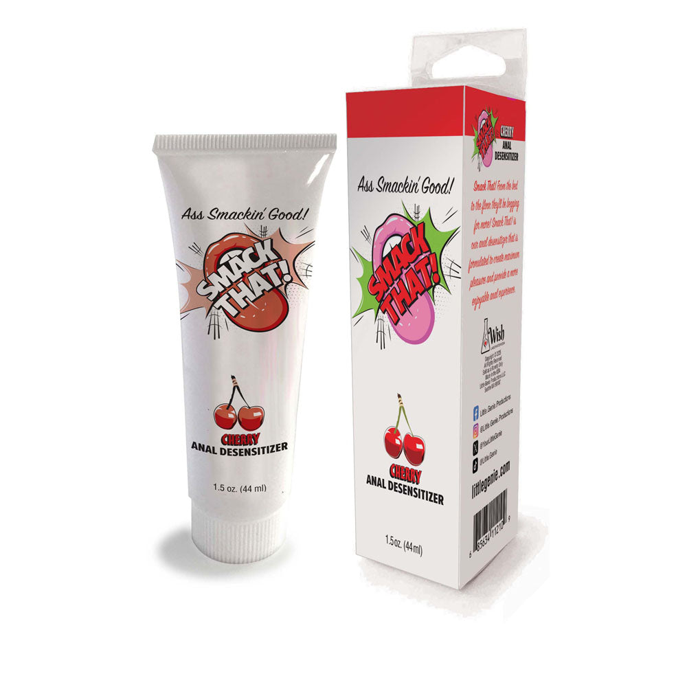 Smack That! Cherry Flavoured Anal Desensitiser 44 ml tube, designed to enhance intimate experiences.