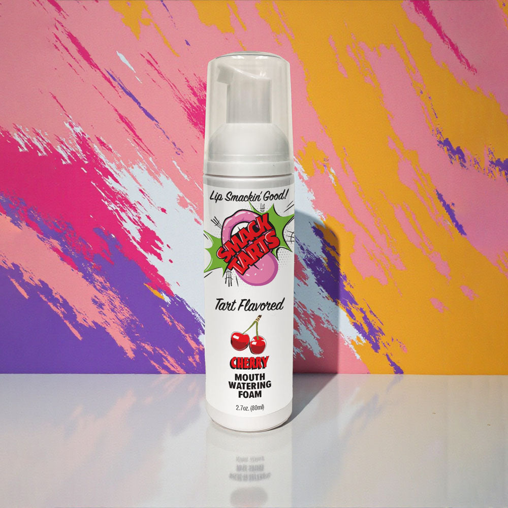Smack Tarts Mouthwatering Foam in cherry flavor, 80 ml bottle for sour cherry mouth spray.