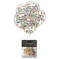 Happy Fucking Birthday Confetti Balloons - Party Balloons - Set of 5 with colorful confetti design for adult celebrations.