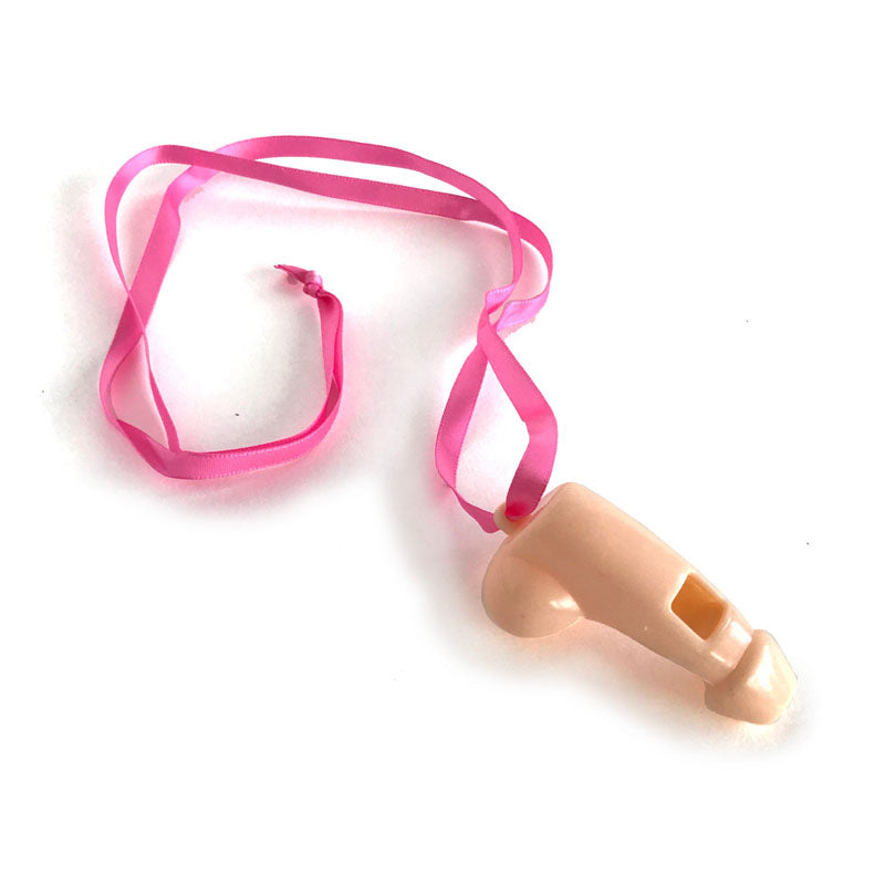 Super Fun Penis Party Whistles - Hens Party Novelties - 8 Pack with pink lanyard for celebrations