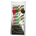 Happy Fucking Birthday Tall Party Straws - Party Straws - 8 Pack featuring glittering colorful straws in a package.