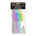 Glitterati Penis Silly Straws -  Hen's Party Straws - 8 Pack in colorful reusable designs, perfect for parties.