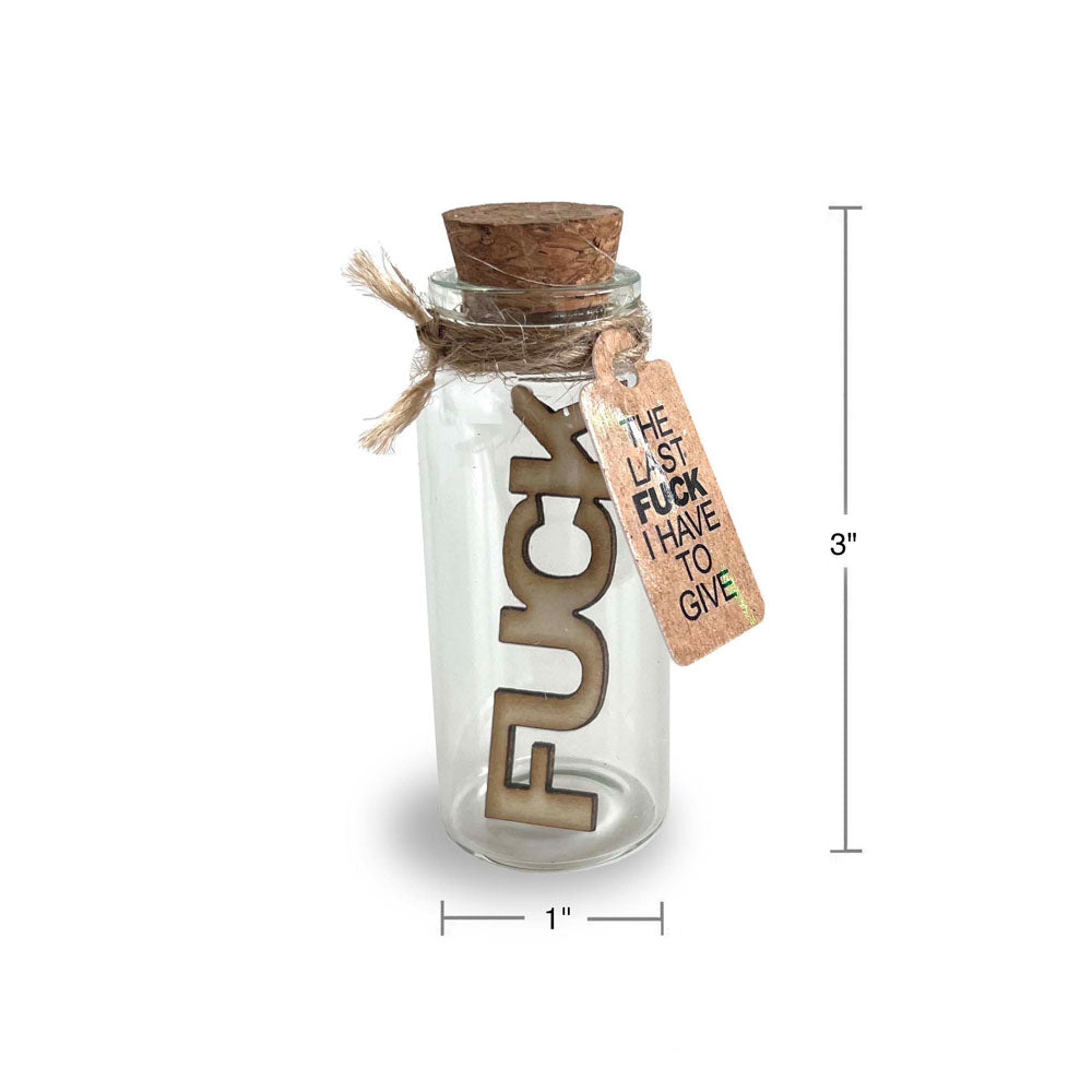 Last Fuck I Have To Give - Display of 12 - Novelty Gift - Counter Display of 12 with glass jar and cork top
