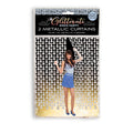 Glitterati - Penis Party Disco Metallic Curtains - Party Doorway Decoration - Set of 2 packaging with model and disco design.