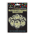 Happy Fucking Birthday Glow In The Dark Balloons - Novelty Birthday Balloons - 8 Pack featuring glow-in-the-dark designs.
