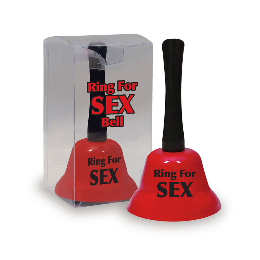 Ring For Sex Bell - Novelty Bell in clear packaging, perfect for intimate essentials and playful bedroom activities.