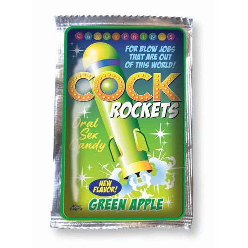 Cock Rockets - Green Apple - Green Apple Flavoured Oral Sex Candy - 15 grams Little Genie Discreet Intimate Essentials.
