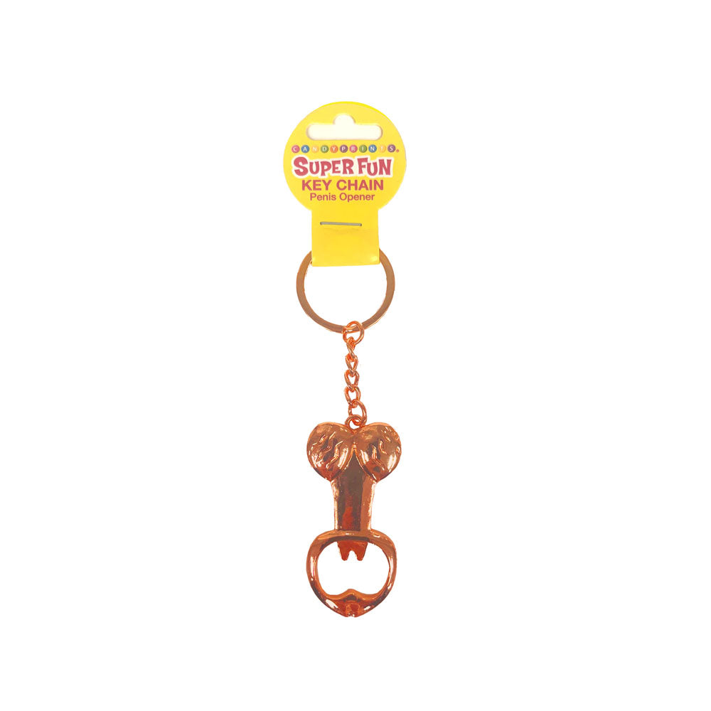 Super Fun Key Chain - Penis Bottle Opener - Novelty Key Chain with playful design and practical bottle-opening function.