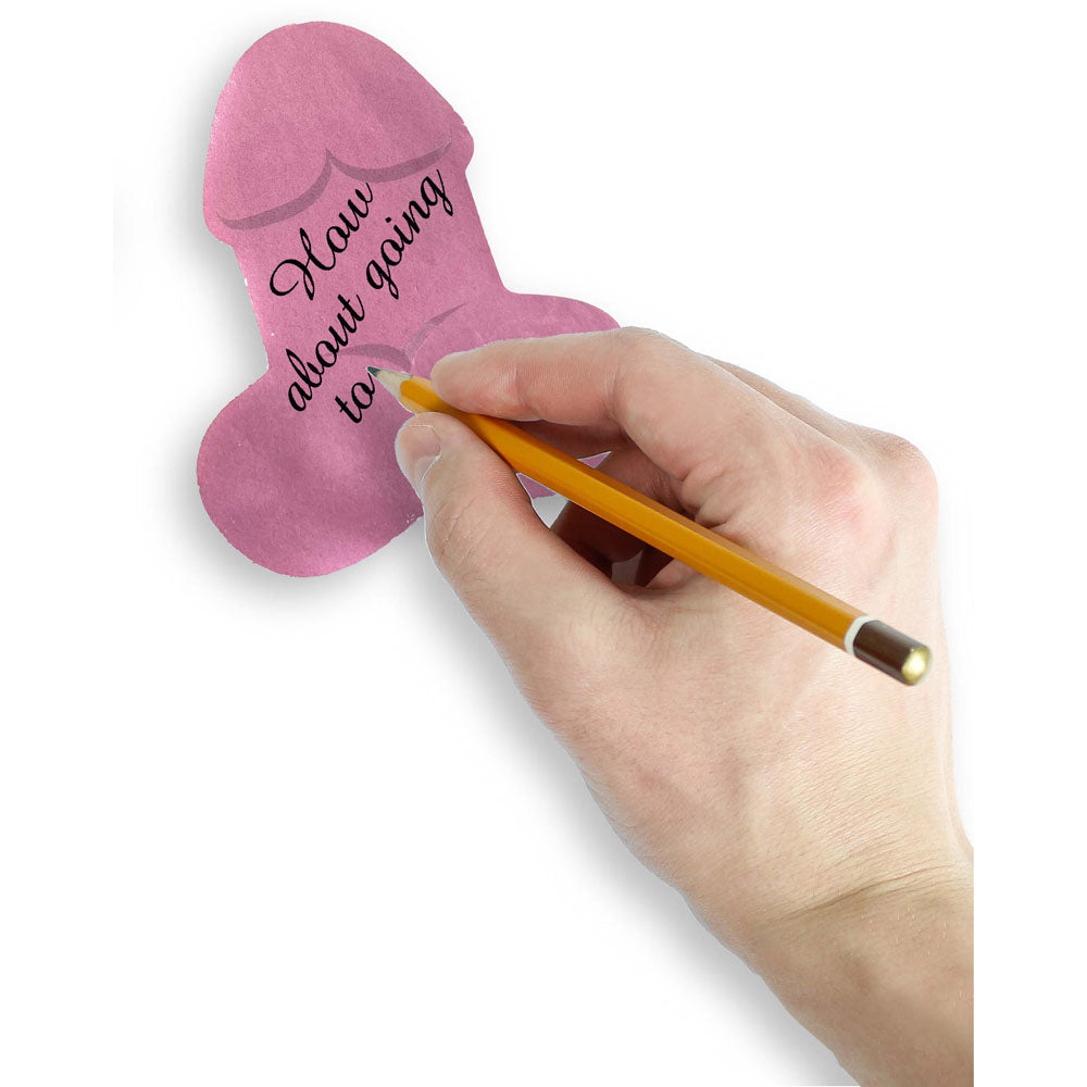 Super Fun Penis Sticky Notes - Multi  Novelty Sticky Notes - 100 Pack being used to jot down a funny note.
