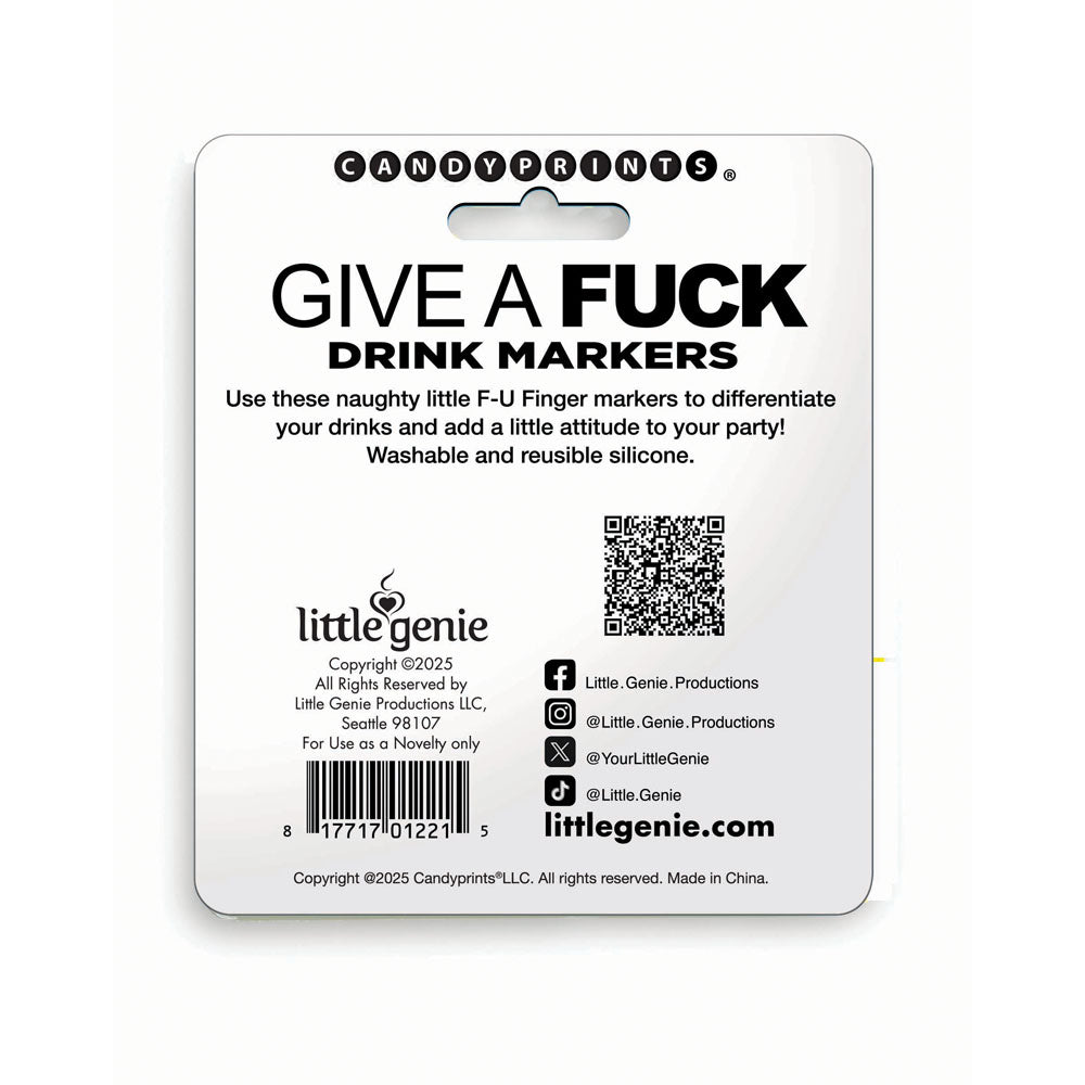 Give A Fuck Drink Markers packaging showcasing the novelty drink markers set for parties and events.