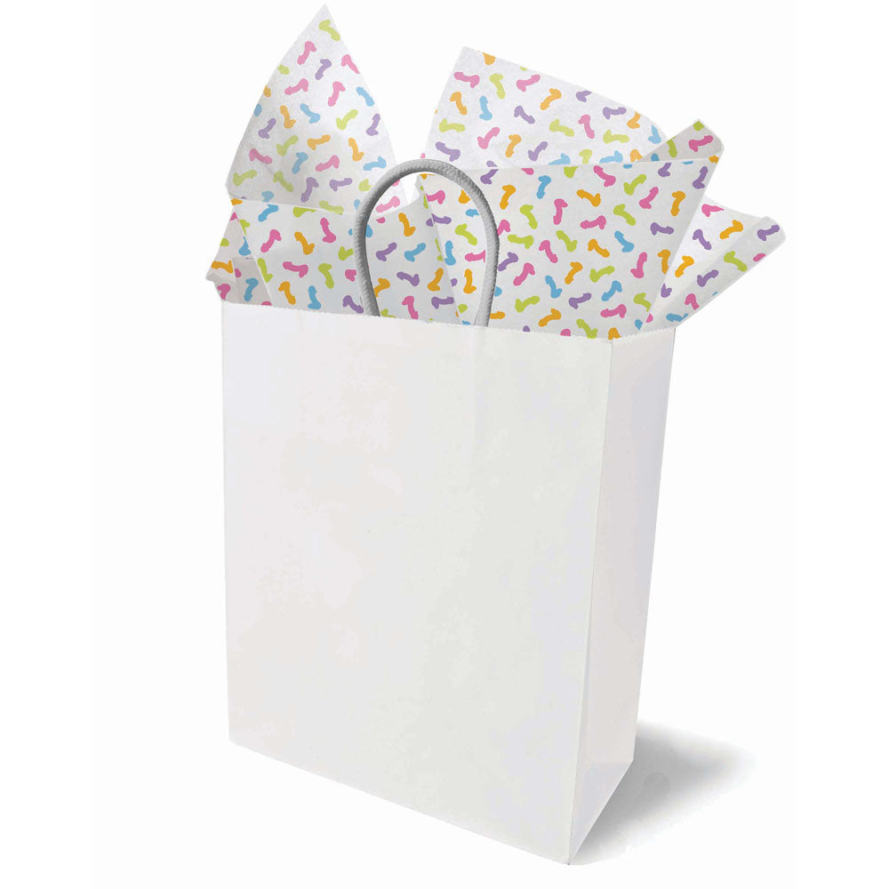Super Fun Penis Tissue Paper Sheets - Novelty Decoration Sheets - 6 Pack in a gift bag.