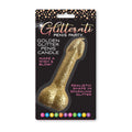 Glitterati Gold Glitter Penis Candle - Gold 10 cm Penis Party Candle packaging with sparkling glitter design.