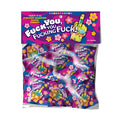 Bag of 25 middle finger lollipops bulk with colorful packaging and sassy candy design.