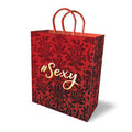 #SEXY Gift Bag - Novelty Gift Bag featuring a red design with black pattern and gold foil stamp, perfect for intimate essentials.