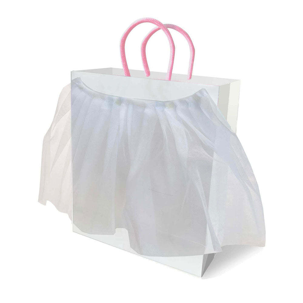 Bride Veil Gift Bag - Bridal Gift Bag with Veil featuring a delicate veil design and pink handles.