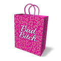 Bad Bitch Gift Bag - Novelty Gift Bag in vibrant pink with leopard print and elegant handles.