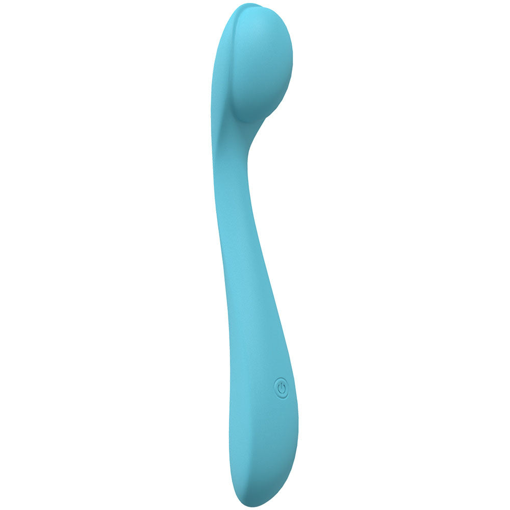 LOVELINE Juicy -  -  21.5 cm USB Rechargeable Vibrator in blue silicone for intimate essentials.