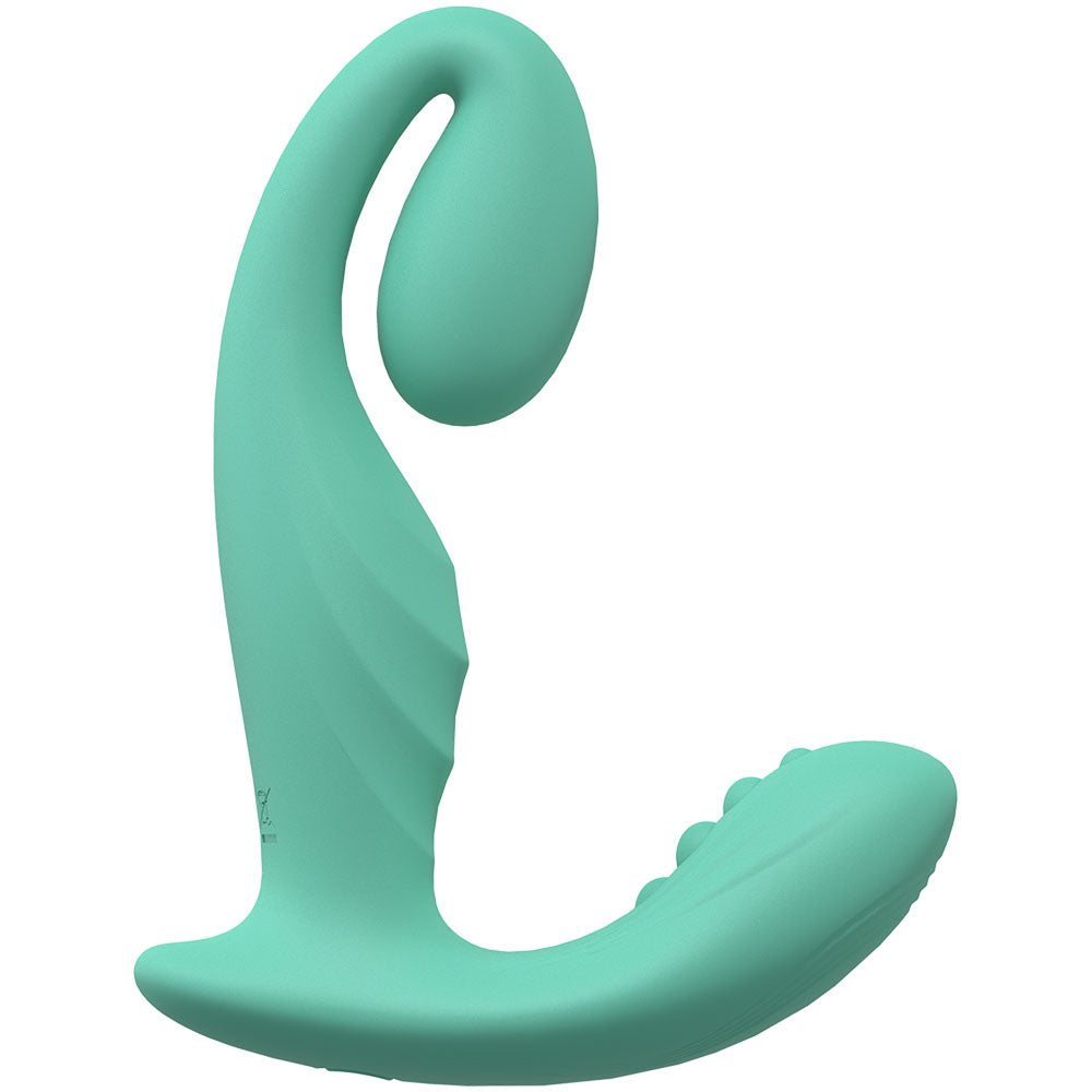 LOVELINE Bliss -  -  11.5 cm USB Rechargeable Vibrator in teal color, featuring ergonomic design for pleasure.