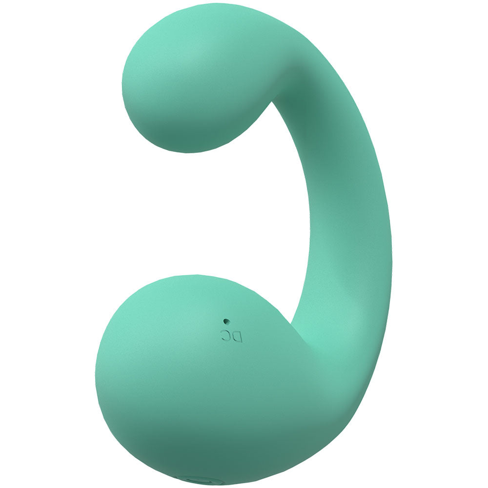 LOVELINE Playful -  -  8.5 cm Dual Vibrator in turquoise silicone design for powerful intimate pleasure.