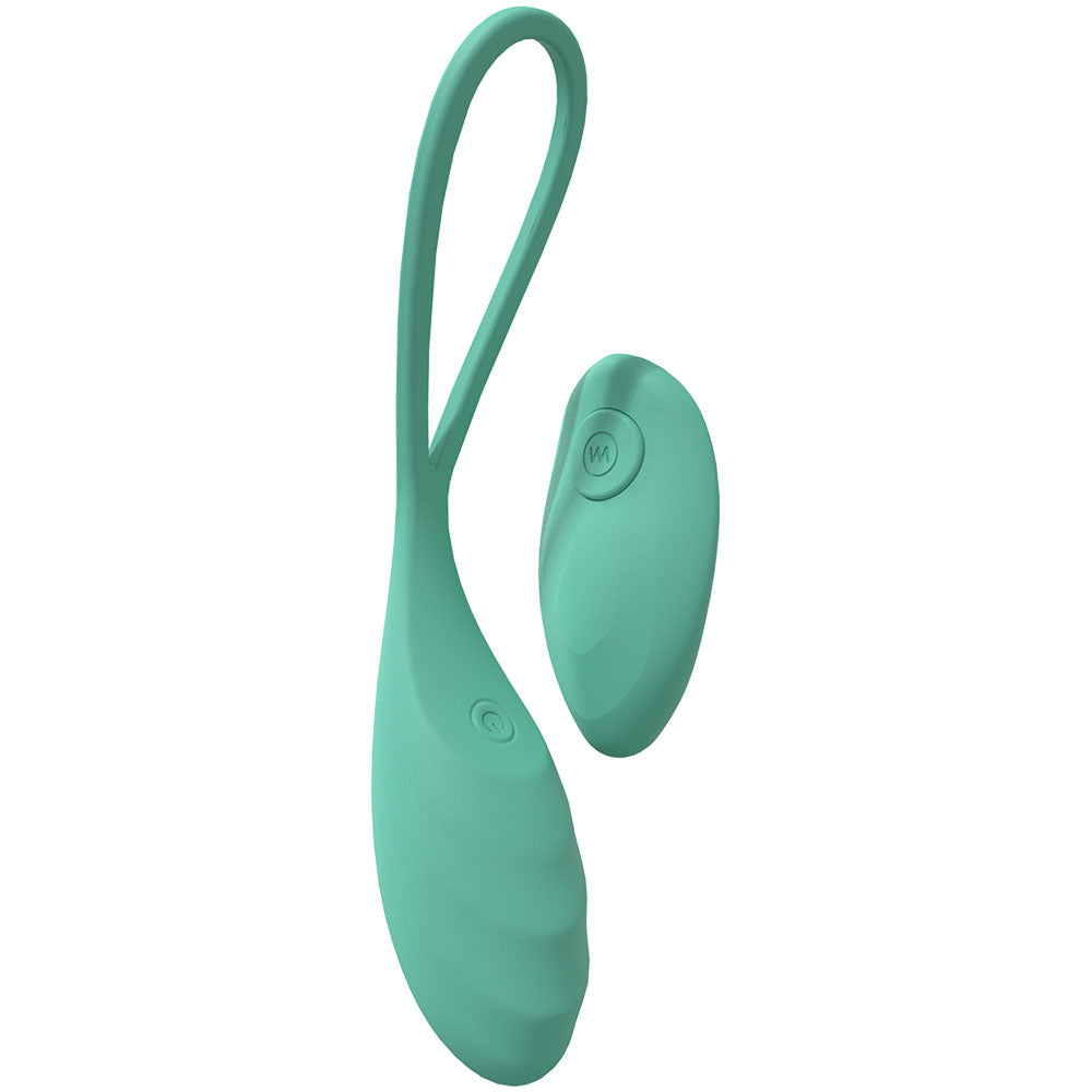 LOVELINE Passion -  -  USB Rechargeable Vibrating Egg with Wireless Remote in teal color for intimate essentials.