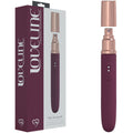 LOVELINE The Traveler - Burgundy - Burgundy 17.6 cm USB Rechargeable Vibrator with Lube Applicator packaging and product design.