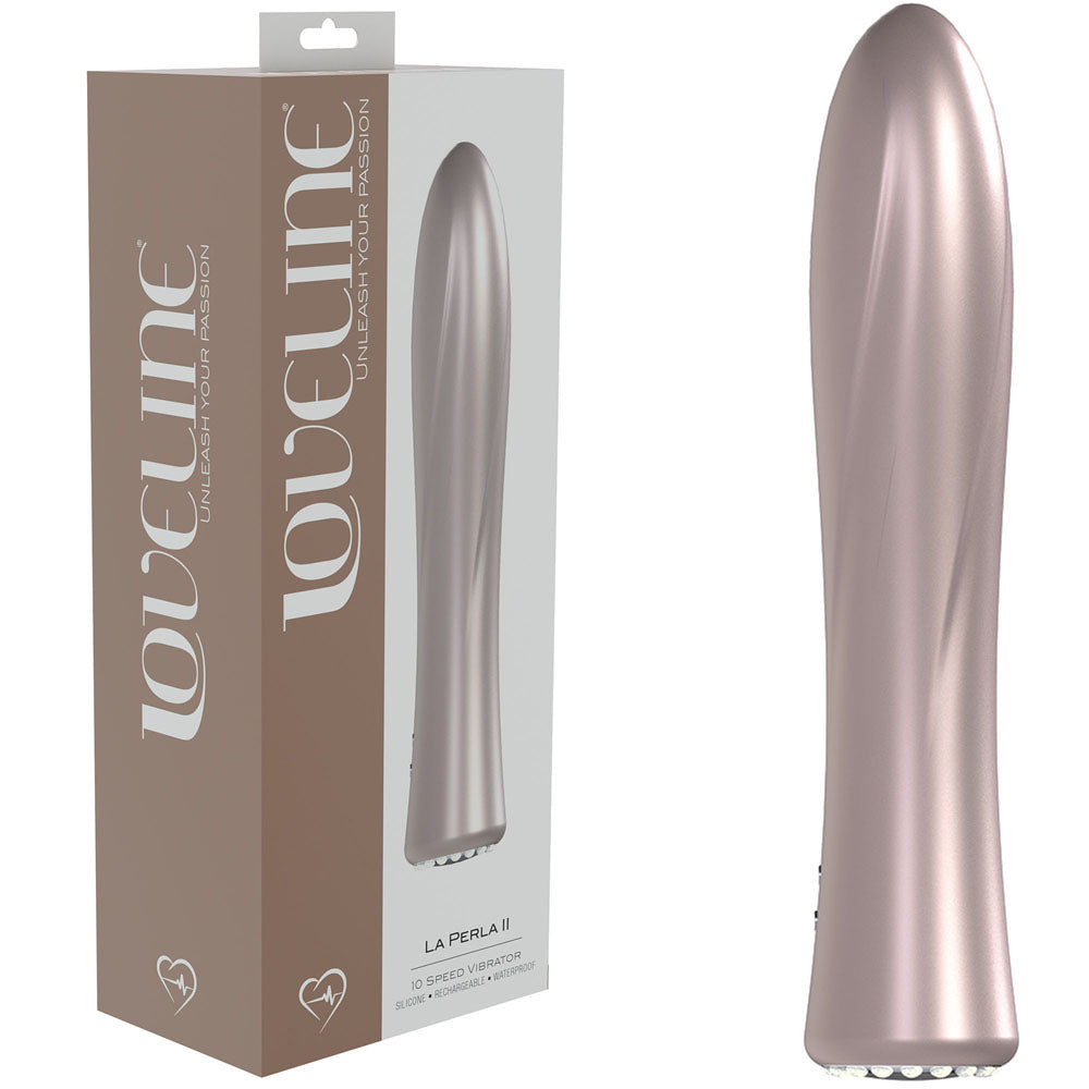 LOVELINE La Perla II -  - Pearlescent 19.2 cm USB Rechargeable Vibrator in elegant packaging.