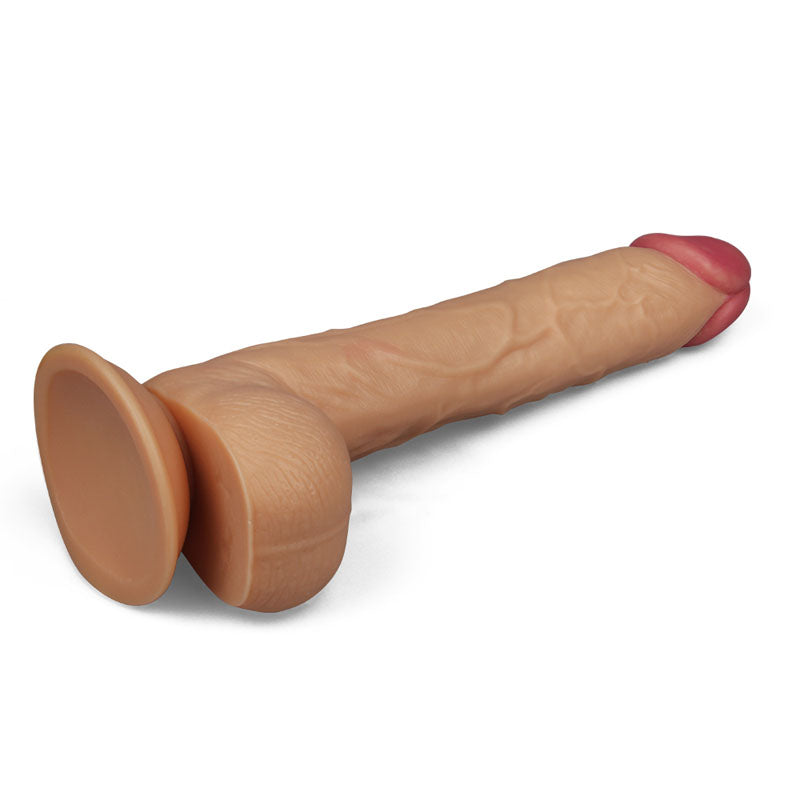 King Size 10'' Realistic Dildo - 25 cm Dong, high-quality realistic dildo with vein details and blush-pink tip.