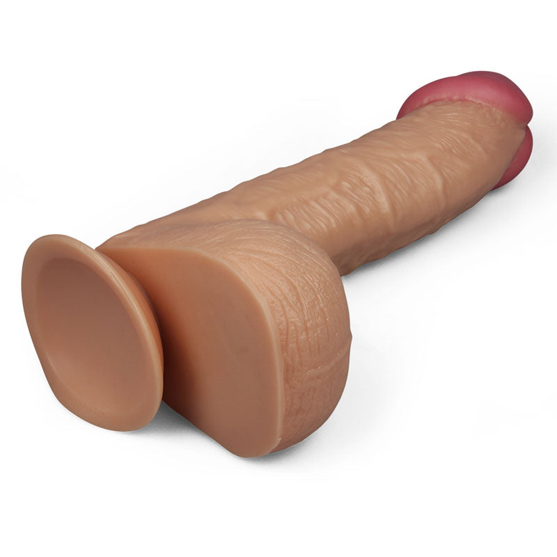 King Size 10.5'' Realistic Dildo -  26.7 cm Dong from Love Toys with realistic detailing and blush-pink rounded tip.