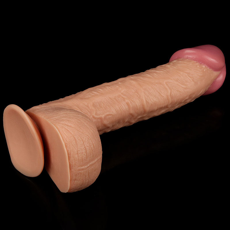 King Size 10.5'' Realistic Dildo -  26.7 cm Dong with detailed veins and soft blush tip for ultimate pleasure.