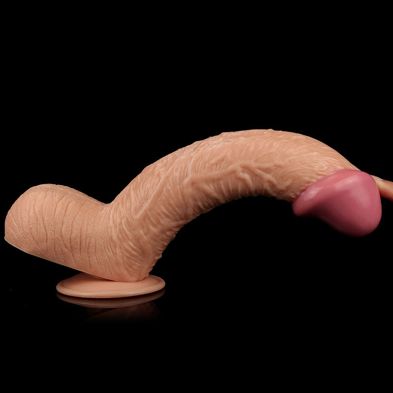 King Size 10.5'' Realistic Dildo -  26.7 cm Dong with a veined shaft and rounded tip for easy insertion.