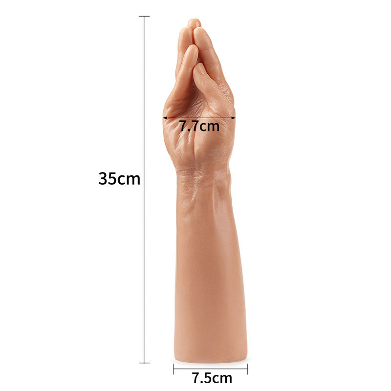 King Sized 13.5'' Realistic Magic Hand -  36 cm Hand Dildo showcasing realistic design and dimensions.