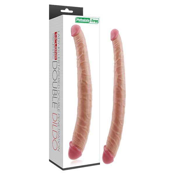Lady-Killer Tapered Double Dildo - 35.5 cm (14'') Double Dong realistic double ended dildo for intimate essentials.
