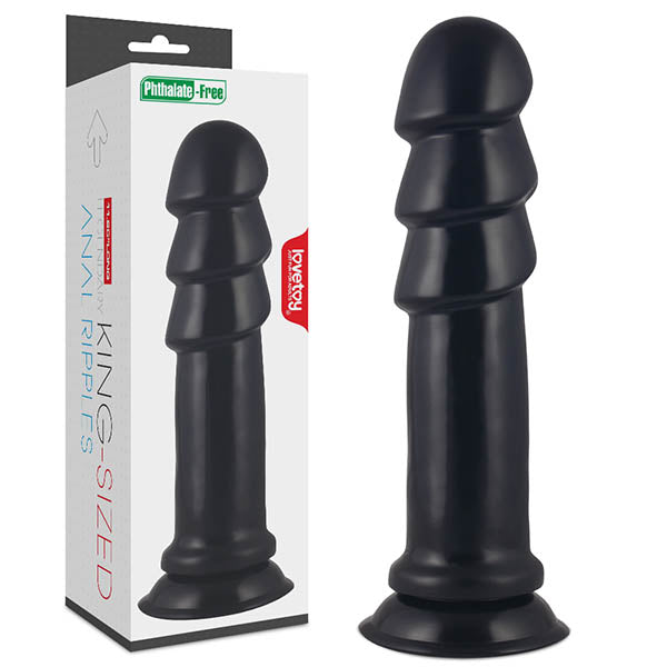 King Sized Anal Ripples -  28.5 cm (11.5'') Mega Anal Plug with ribbed design and phthalate-free packaging for enhanced pleasure.