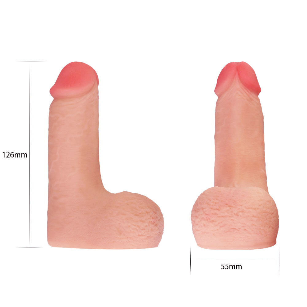 Skinlike Limpy Cock 5'' -  5 Inch Packer showcasing realistic design and dimensions for comfortable packing.