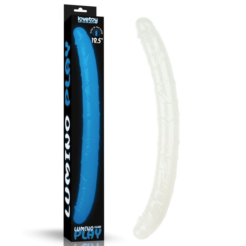 Lumino Play 18.5'' Double Dildo - Glow in the Dark 47 cm Double Dong with colorful glow and packaging